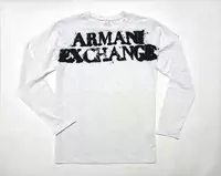 armani hommes t-shirts manches longues genereux ax-3057a white